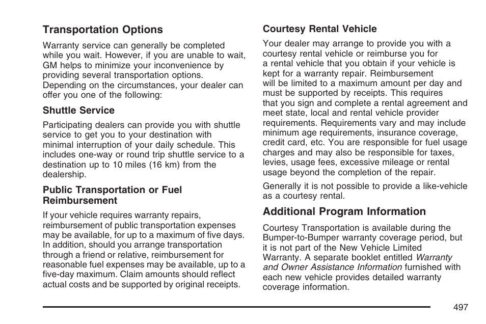 Cadillac 2007 SRX User Manual | Page 497 / 522