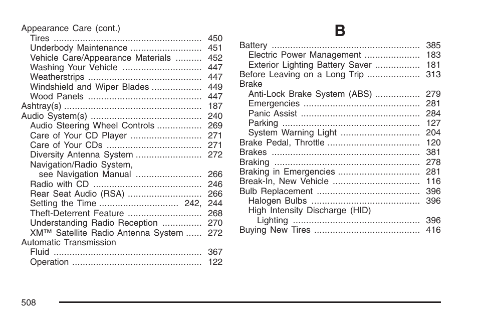 Cadillac 2007 SRX User Manual | Page 508 / 522