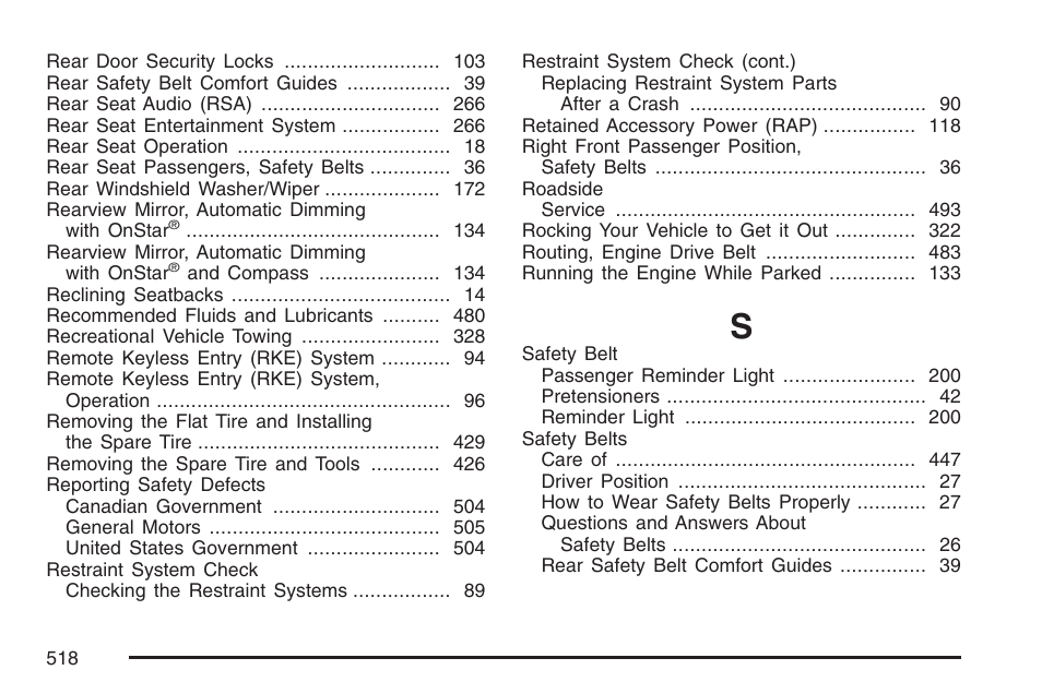 Cadillac 2007 SRX User Manual | Page 518 / 522