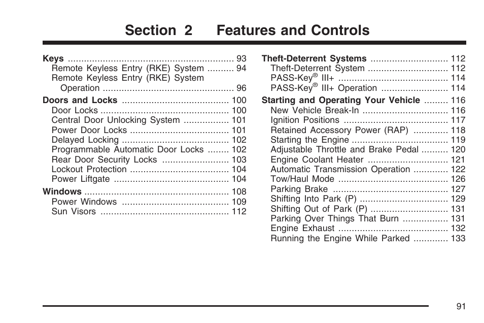 Features and controls | Cadillac 2007 SRX User Manual | Page 91 / 522