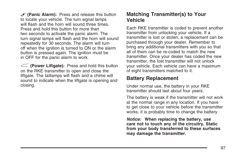 Cadillac 2007 SRX User Manual | Page 97 / 522