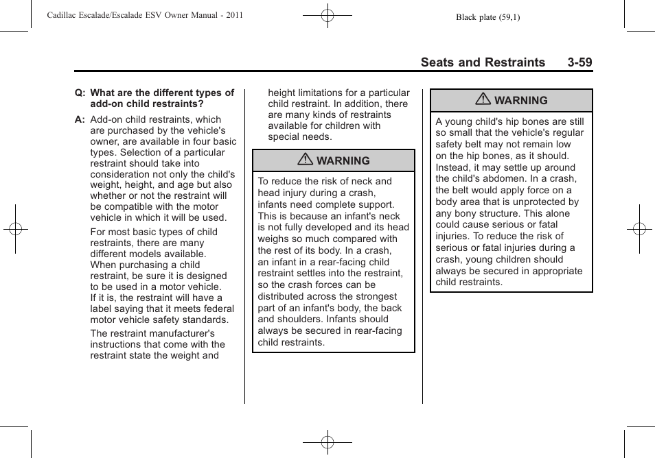 Cadillac 2011 Escalade ESV User Manual | Page 115 / 558