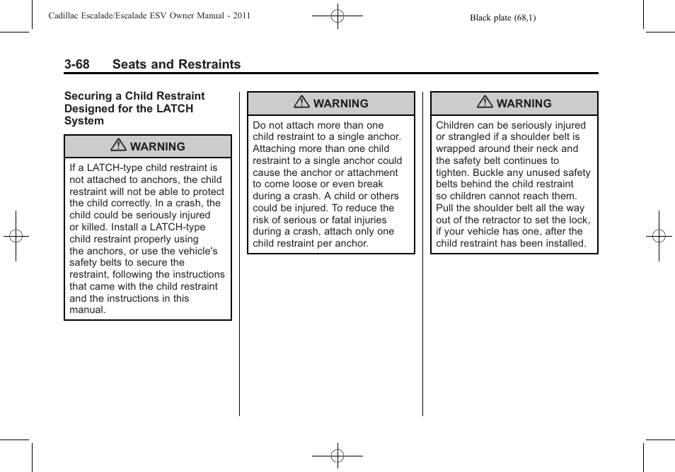 Cadillac 2011 Escalade ESV User Manual | Page 124 / 558