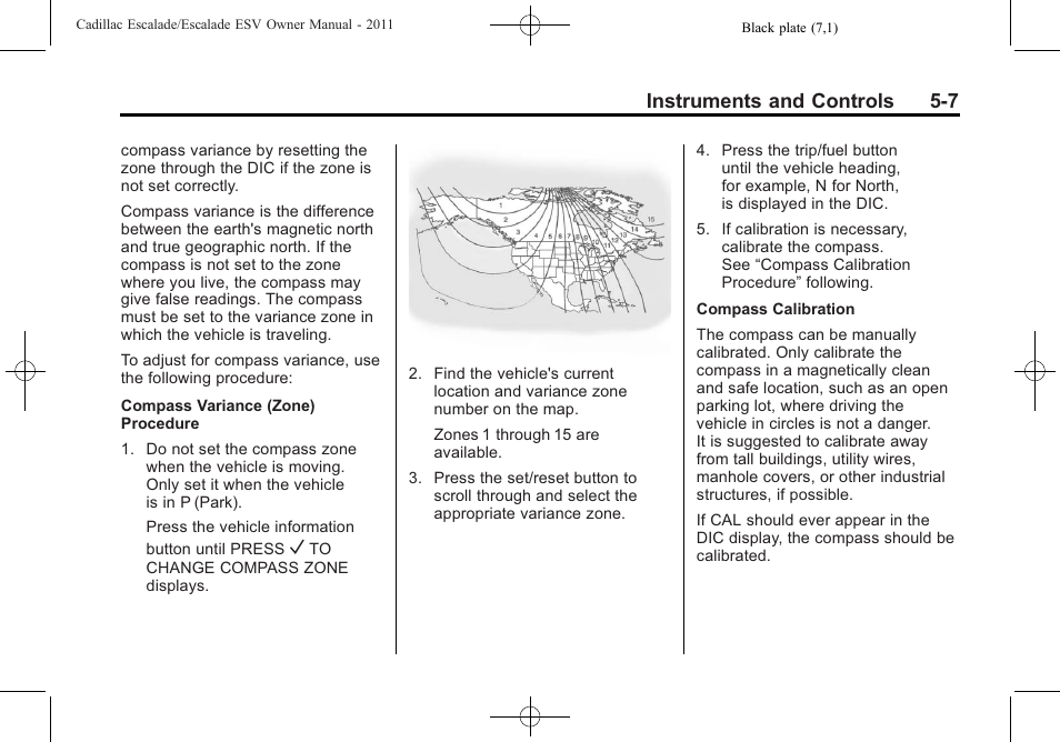 Instruments and controls 5-7 | Cadillac 2011 Escalade ESV User Manual | Page 145 / 558