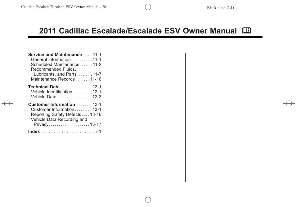 2011 cadillac escalade/escalade esv owner manual m | Cadillac 2011 Escalade ESV User Manual | Page 2 / 558