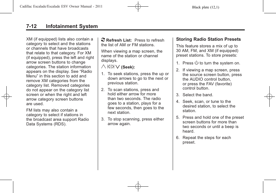 Y © ¨ z | Cadillac 2011 Escalade ESV User Manual | Page 218 / 558