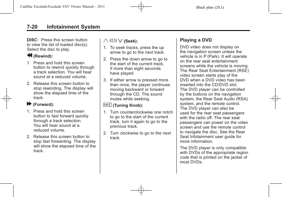 Y © ¨ z | Cadillac 2011 Escalade ESV User Manual | Page 226 / 558