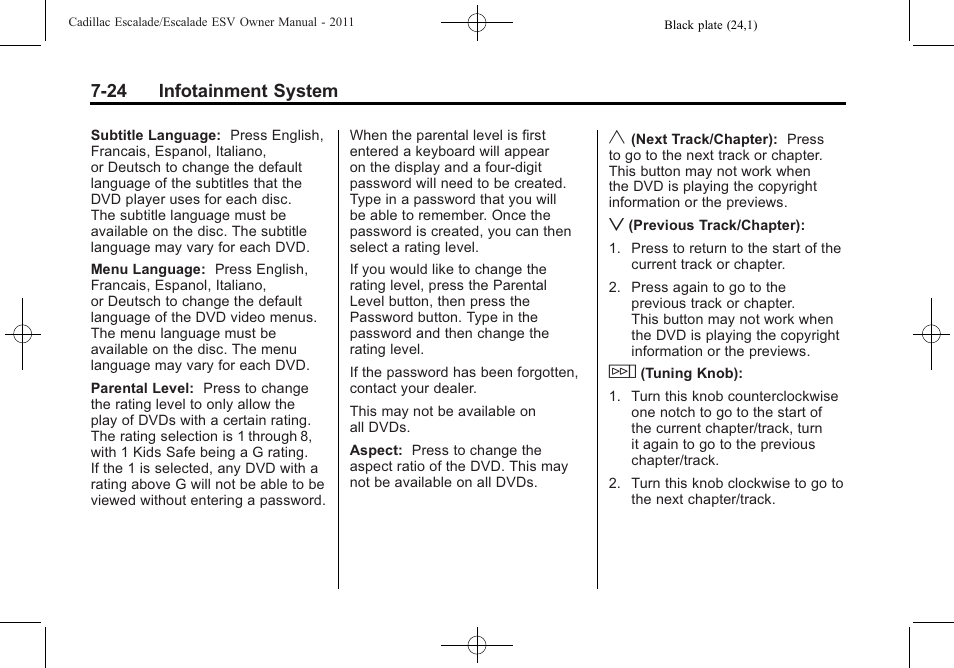 Cadillac 2011 Escalade ESV User Manual | Page 230 / 558