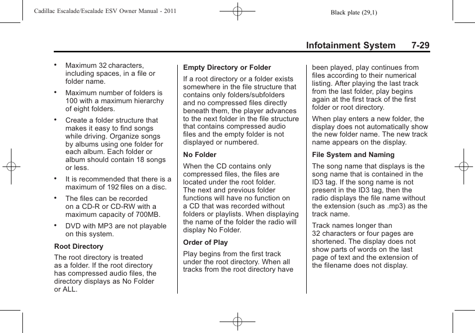 Infotainment system 7-29 | Cadillac 2011 Escalade ESV User Manual | Page 235 / 558