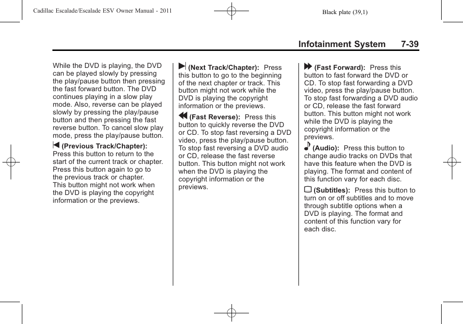 Cadillac 2011 Escalade ESV User Manual | Page 245 / 558