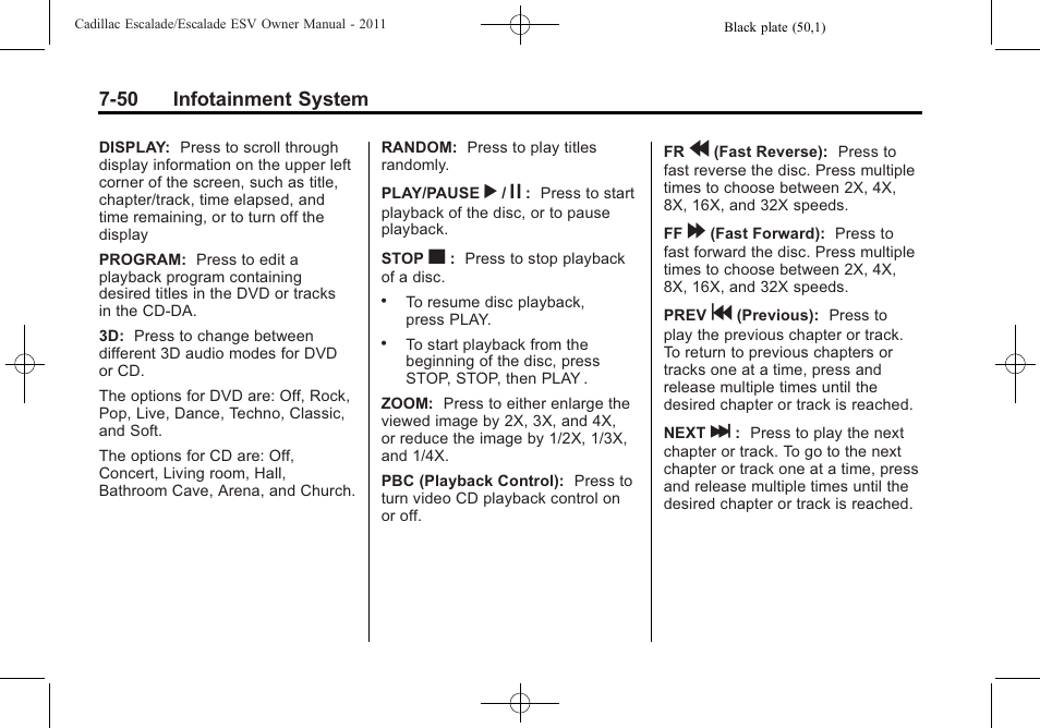 Cadillac 2011 Escalade ESV User Manual | Page 256 / 558