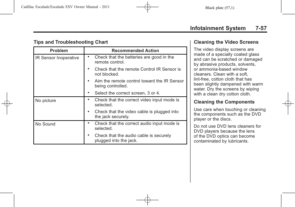 Infotainment system 7-57 | Cadillac 2011 Escalade ESV User Manual | Page 263 / 558