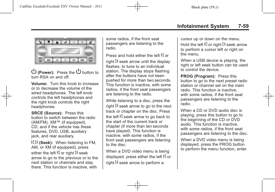 Cadillac 2011 Escalade ESV User Manual | Page 265 / 558