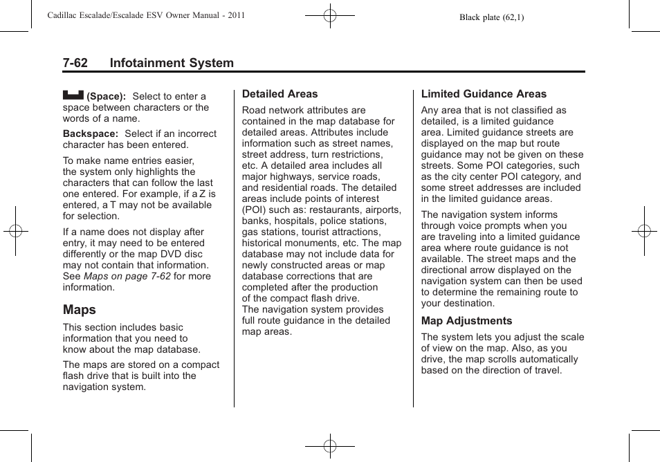 Maps | Cadillac 2011 Escalade ESV User Manual | Page 268 / 558