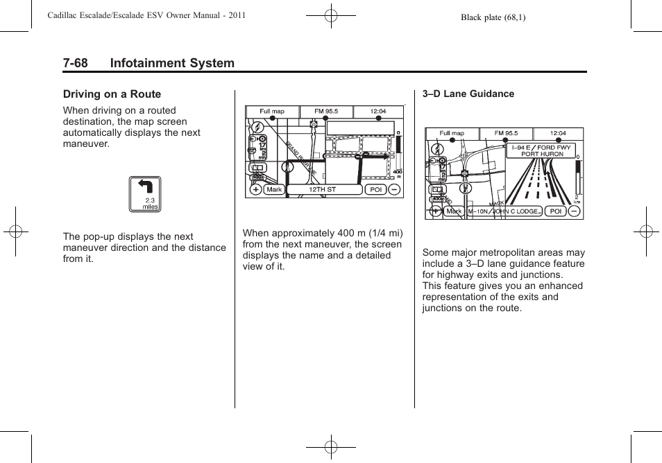 68 infotainment system | Cadillac 2011 Escalade ESV User Manual | Page 274 / 558