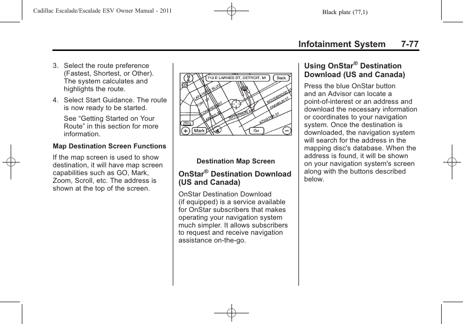 Infotainment system 7-77 | Cadillac 2011 Escalade ESV User Manual | Page 283 / 558