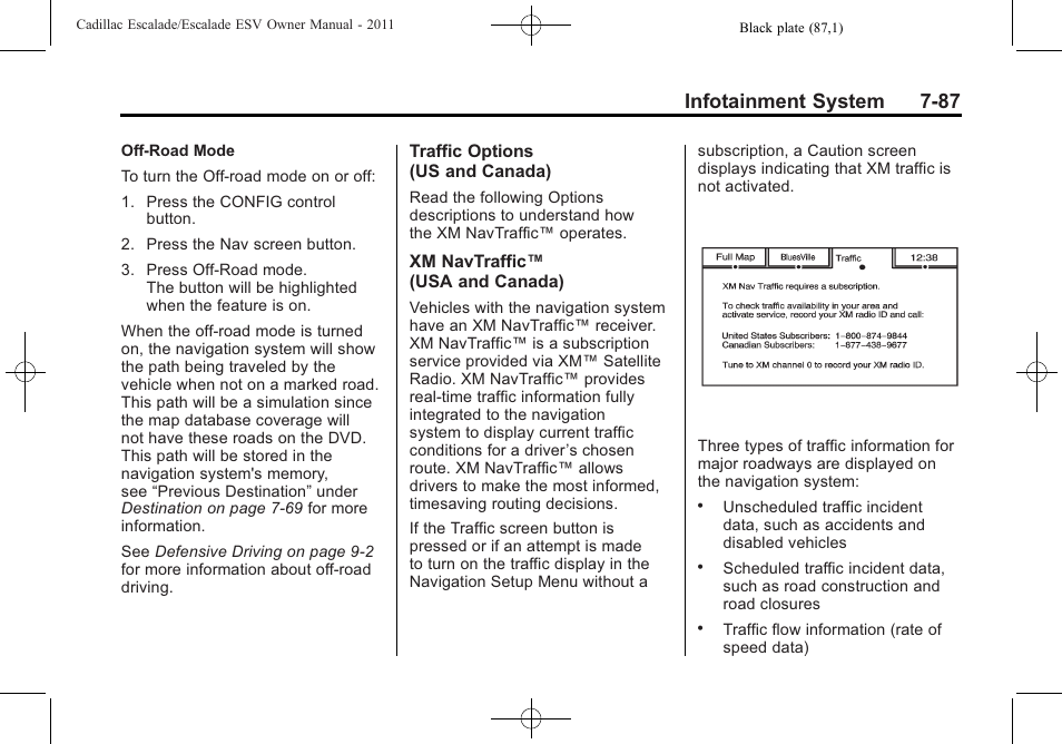 Infotainment system 7-87 | Cadillac 2011 Escalade ESV User Manual | Page 293 / 558