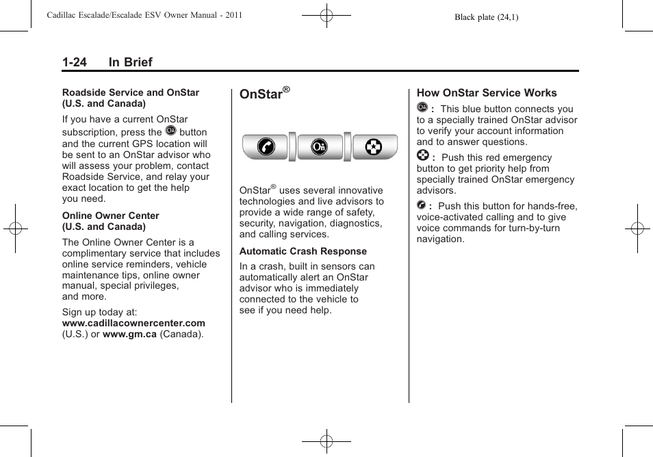 Onstar | Cadillac 2011 Escalade ESV User Manual | Page 30 / 558