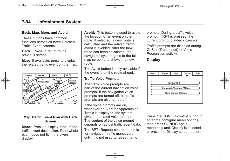 94 infotainment system | Cadillac 2011 Escalade ESV User Manual | Page 300 / 558