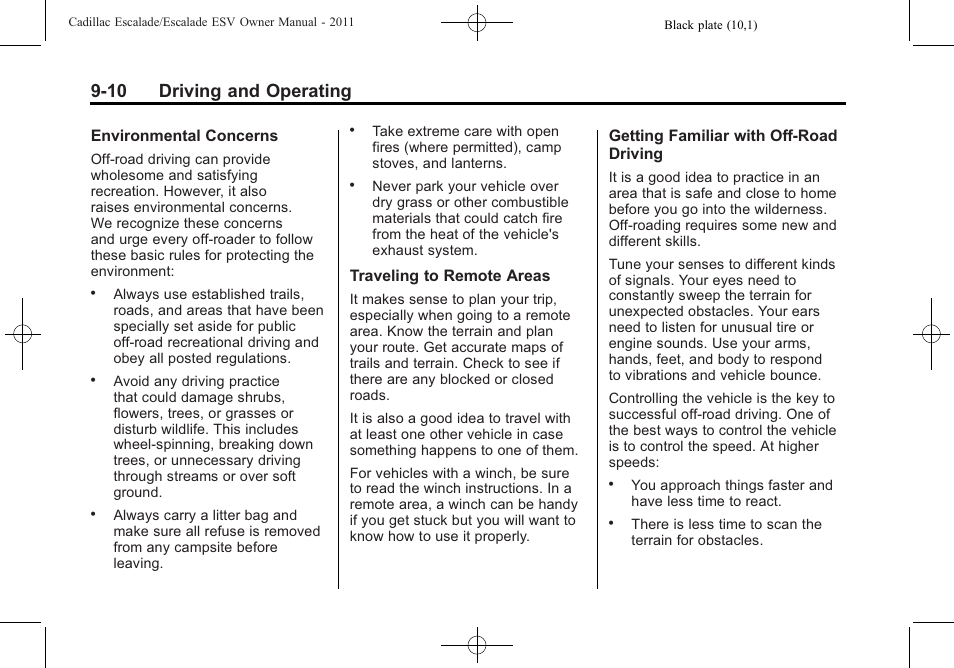 10 driving and operating | Cadillac 2011 Escalade ESV User Manual | Page 332 / 558