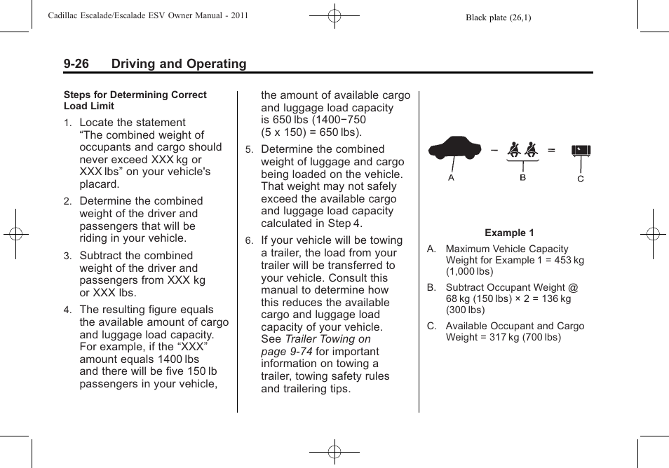 26 driving and operating | Cadillac 2011 Escalade ESV User Manual | Page 348 / 558