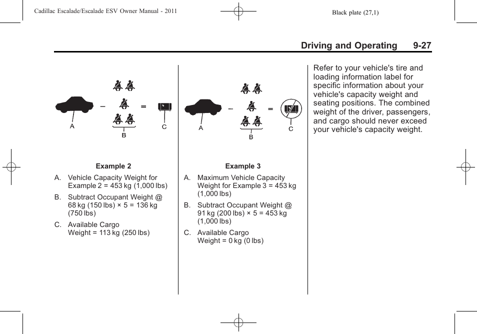 Driving and operating 9-27 | Cadillac 2011 Escalade ESV User Manual | Page 349 / 558