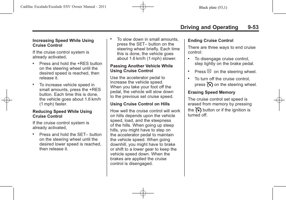 Driving and operating 9-53 | Cadillac 2011 Escalade ESV User Manual | Page 375 / 558