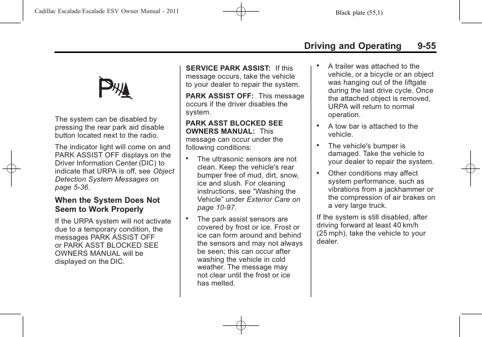 Driving and operating 9-55 | Cadillac 2011 Escalade ESV User Manual | Page 377 / 558