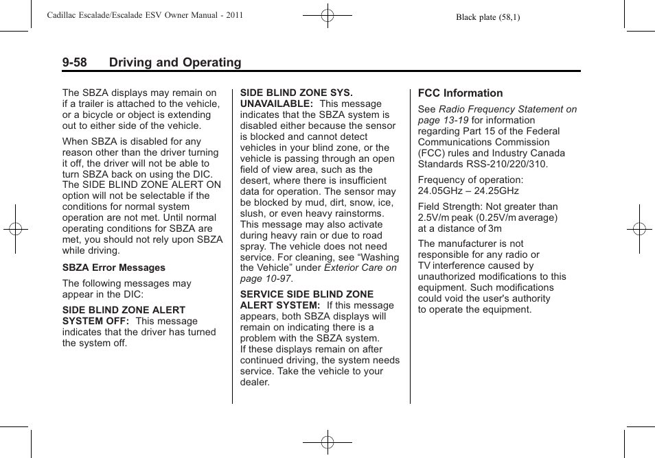 58 driving and operating | Cadillac 2011 Escalade ESV User Manual | Page 380 / 558