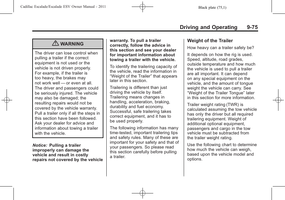 Cadillac 2011 Escalade ESV User Manual | Page 397 / 558