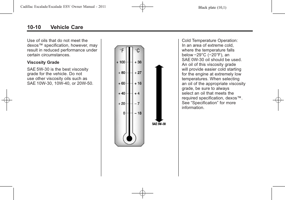 10 vehicle care | Cadillac 2011 Escalade ESV User Manual | Page 414 / 558