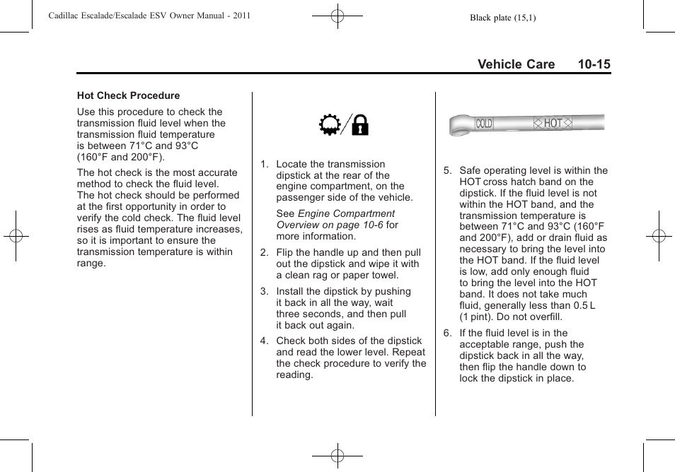 Vehicle care 10-15 | Cadillac 2011 Escalade ESV User Manual | Page 419 / 558