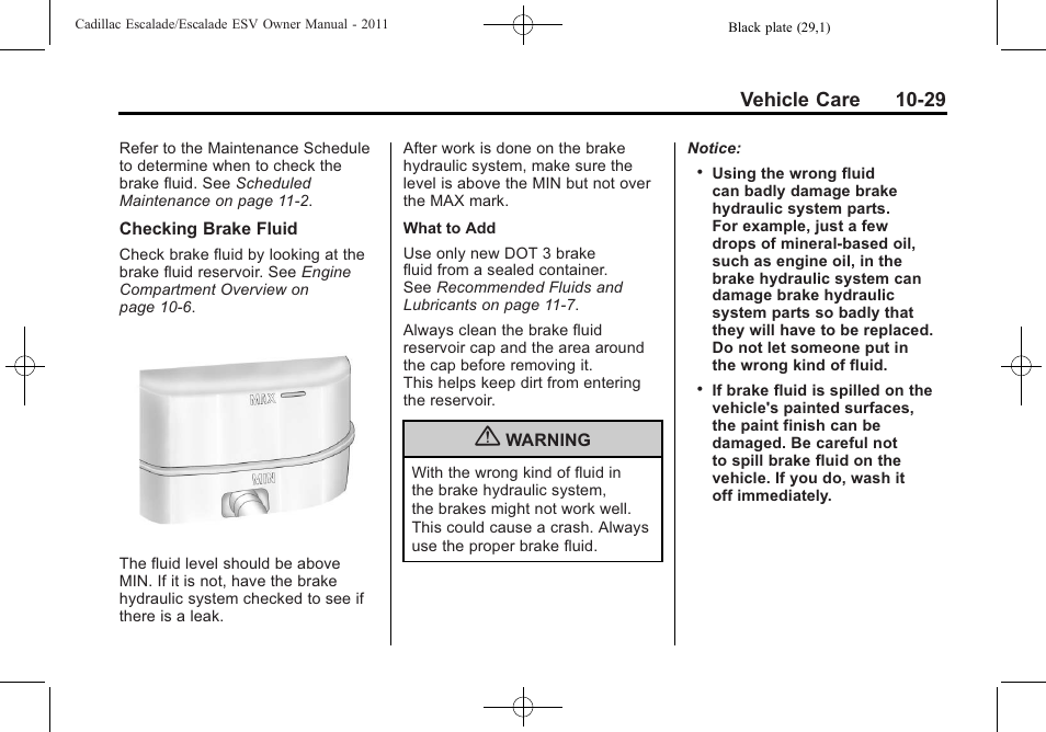 Vehicle care 10-29 | Cadillac 2011 Escalade ESV User Manual | Page 433 / 558