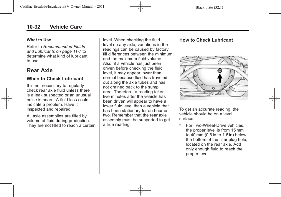 Rear axle, Rear axle -32, Breakers | 32 vehicle care | Cadillac 2011 Escalade ESV User Manual | Page 436 / 558