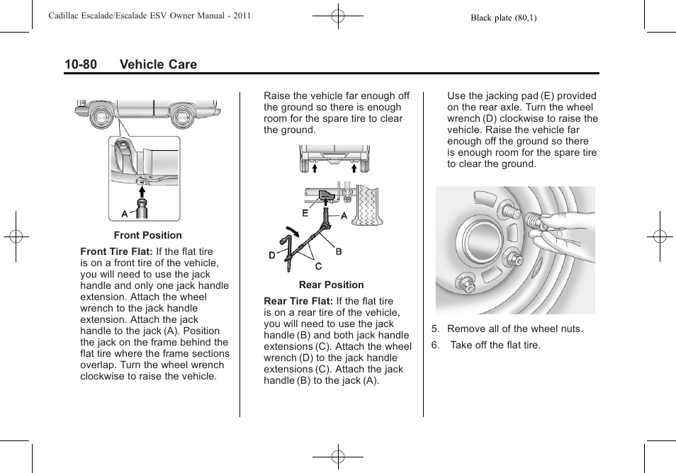 80 vehicle care | Cadillac 2011 Escalade ESV User Manual | Page 484 / 558