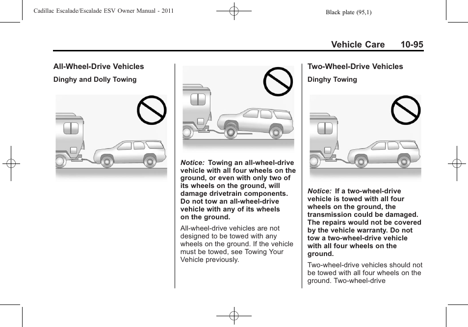 Vehicle care 10-95 | Cadillac 2011 Escalade ESV User Manual | Page 499 / 558