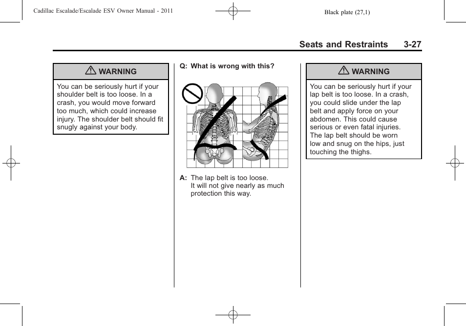 Cadillac 2011 Escalade ESV User Manual | Page 83 / 558