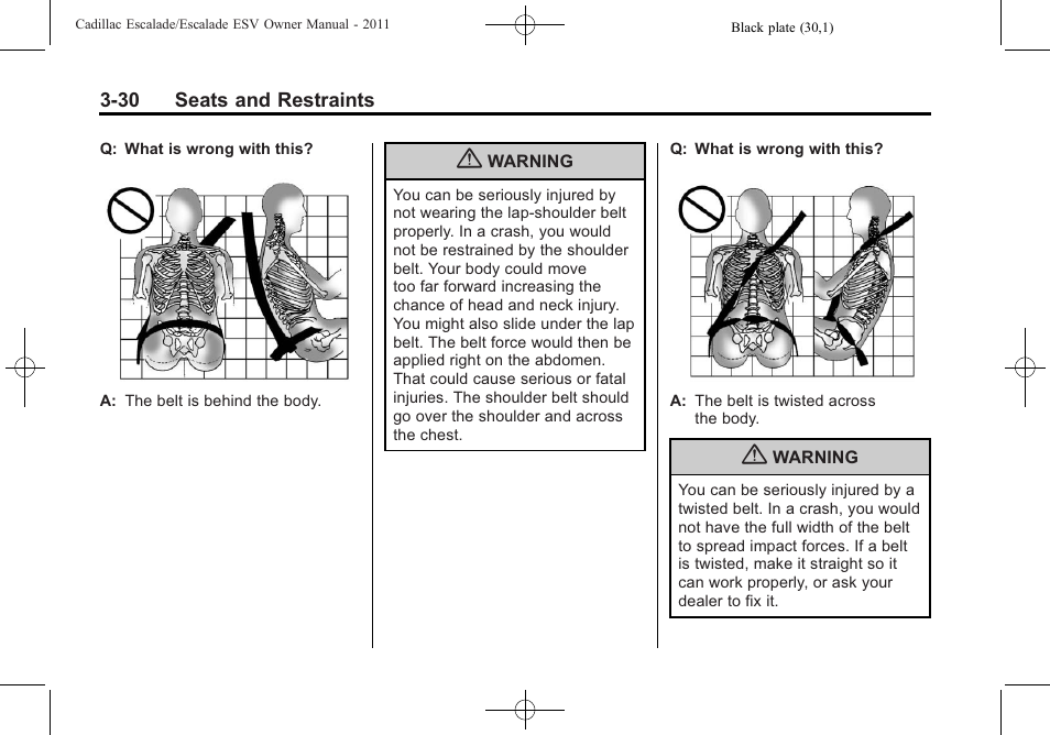 Cadillac 2011 Escalade ESV User Manual | Page 86 / 558