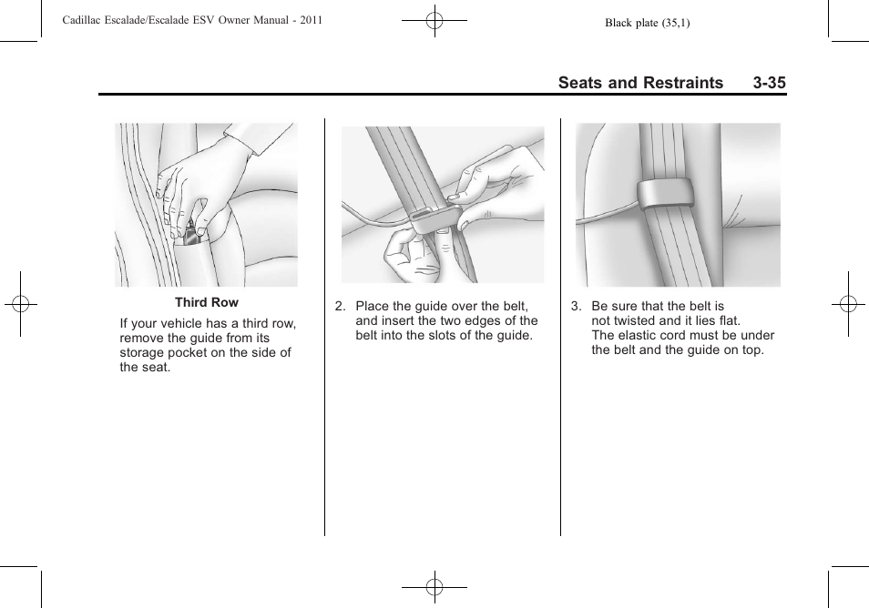 Seats and restraints 3-35 | Cadillac 2011 Escalade ESV User Manual | Page 91 / 558