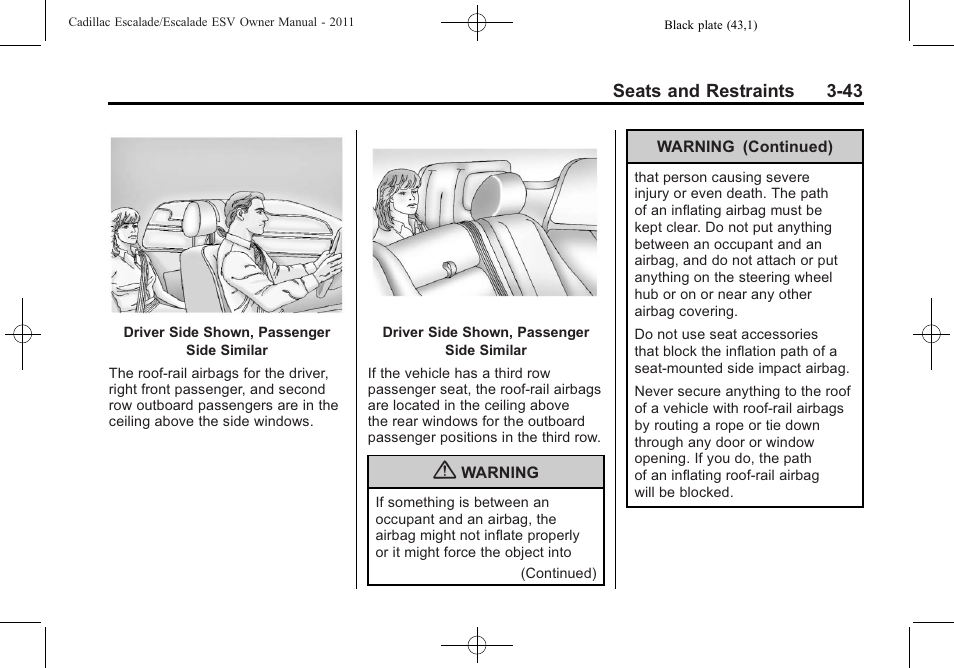 Cadillac 2011 Escalade ESV User Manual | Page 99 / 558