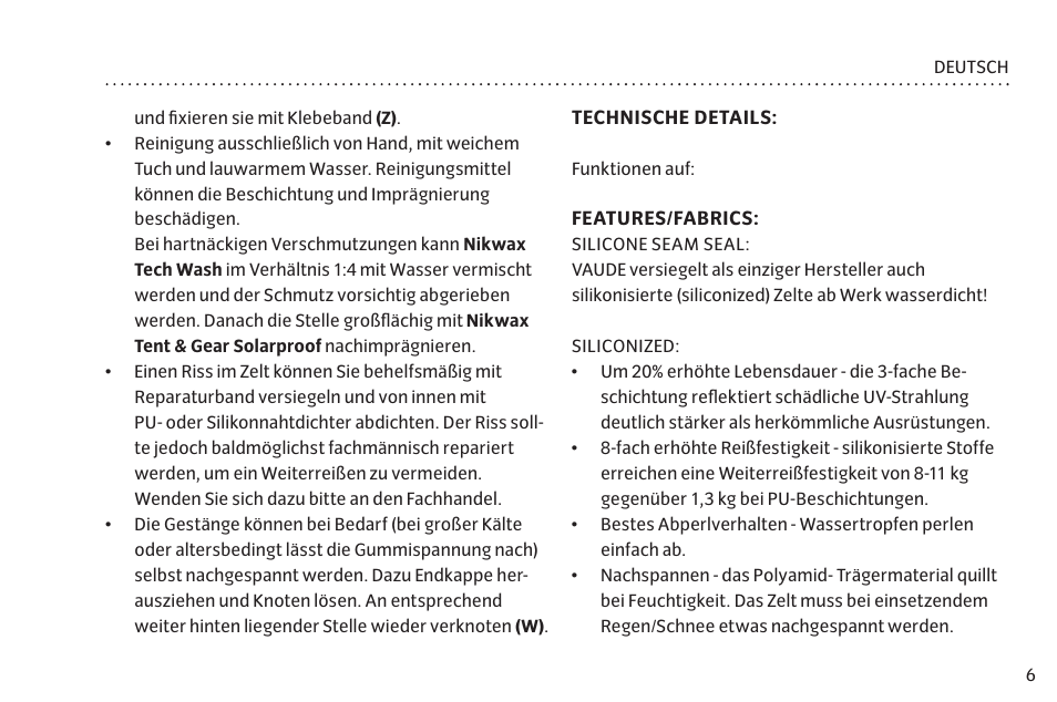 VAUDE Lizard GUL 1P User Manual | Page 13 / 67