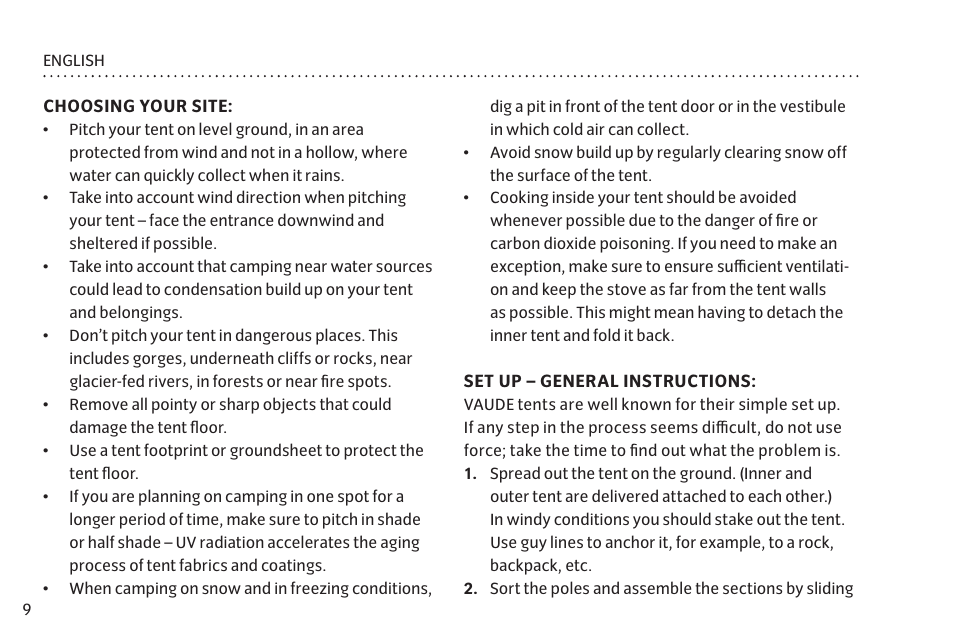 VAUDE Lizard GUL 1P User Manual | Page 16 / 67