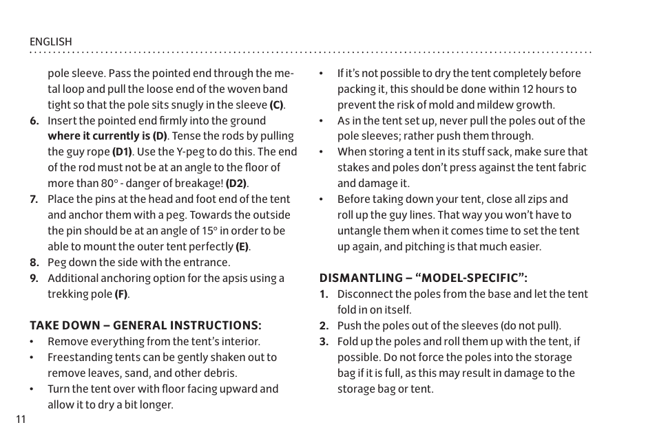 VAUDE Lizard GUL 1P User Manual | Page 18 / 67