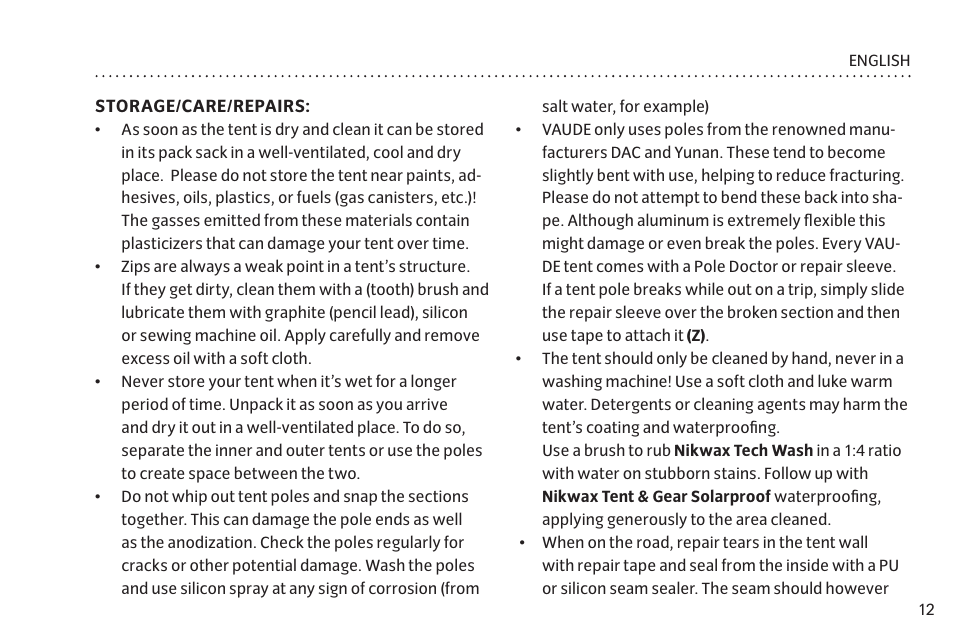 VAUDE Lizard GUL 1P User Manual | Page 19 / 67
