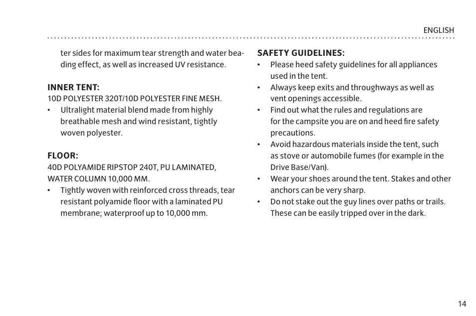 VAUDE Lizard GUL 1P User Manual | Page 21 / 67