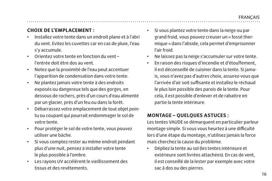 VAUDE Lizard GUL 1P User Manual | Page 23 / 67