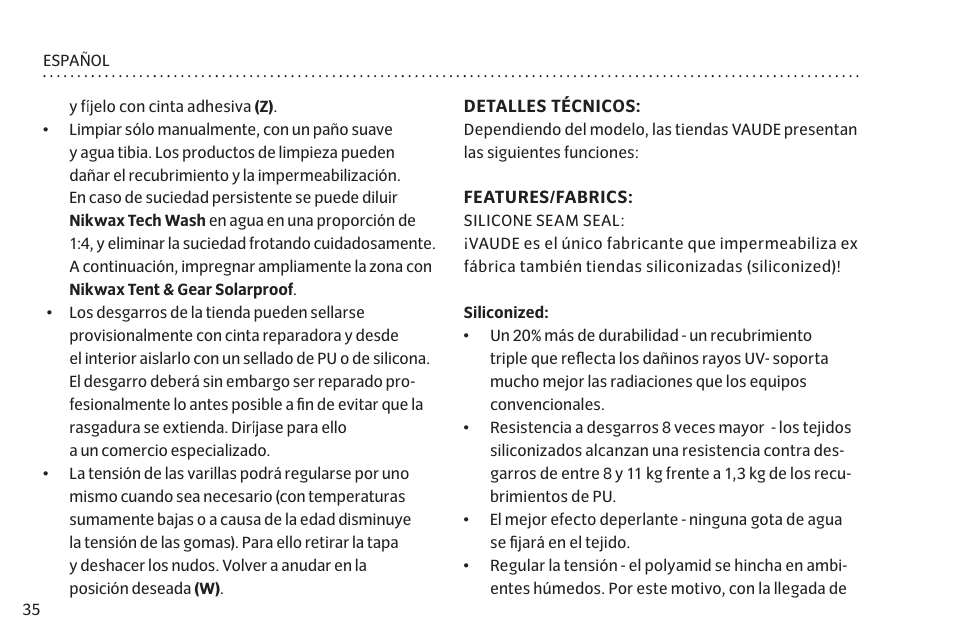 VAUDE Lizard GUL 1P User Manual | Page 42 / 67