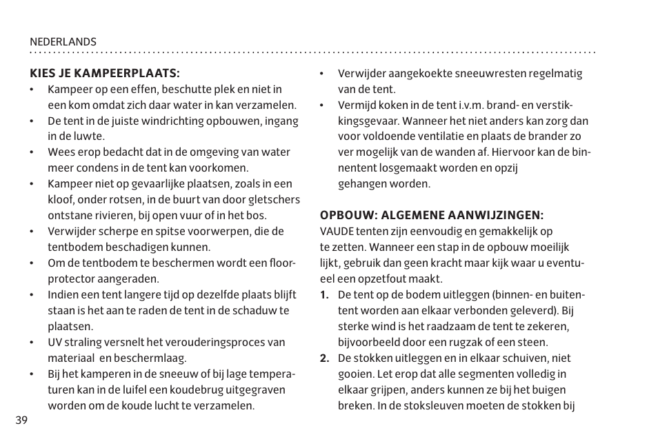 VAUDE Lizard GUL 1P User Manual | Page 46 / 67