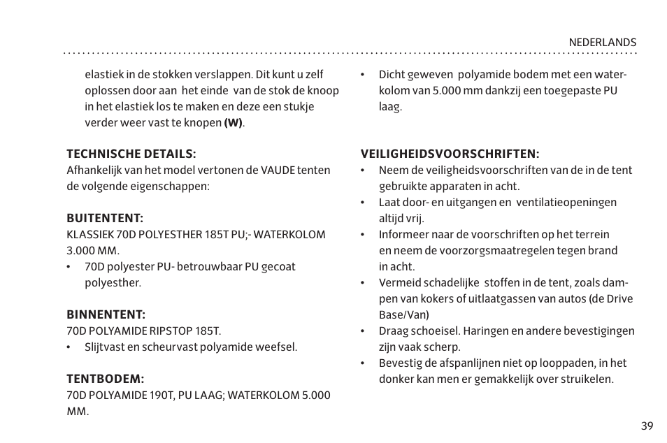 VAUDE Campo Casa XT 5P User Manual | Page 46 / 59