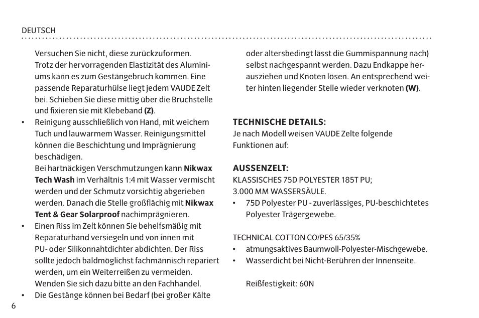 VAUDE Badawi Long 6P User Manual | Page 13 / 63